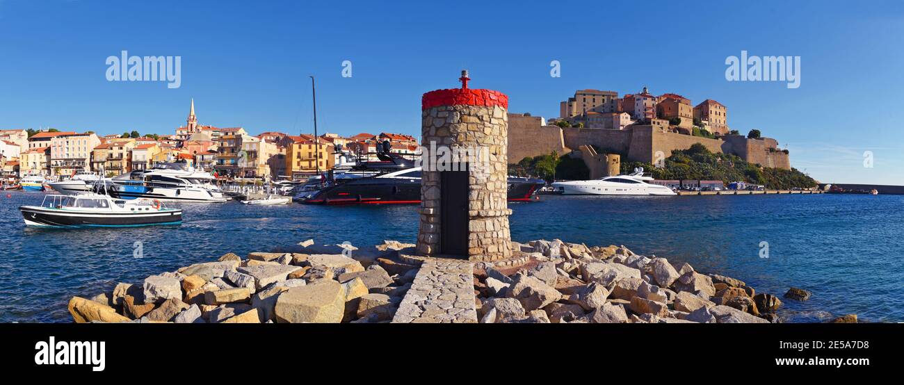 Port et la citadelle de Calvi, Francia, Corsica, Calvi Foto Stock