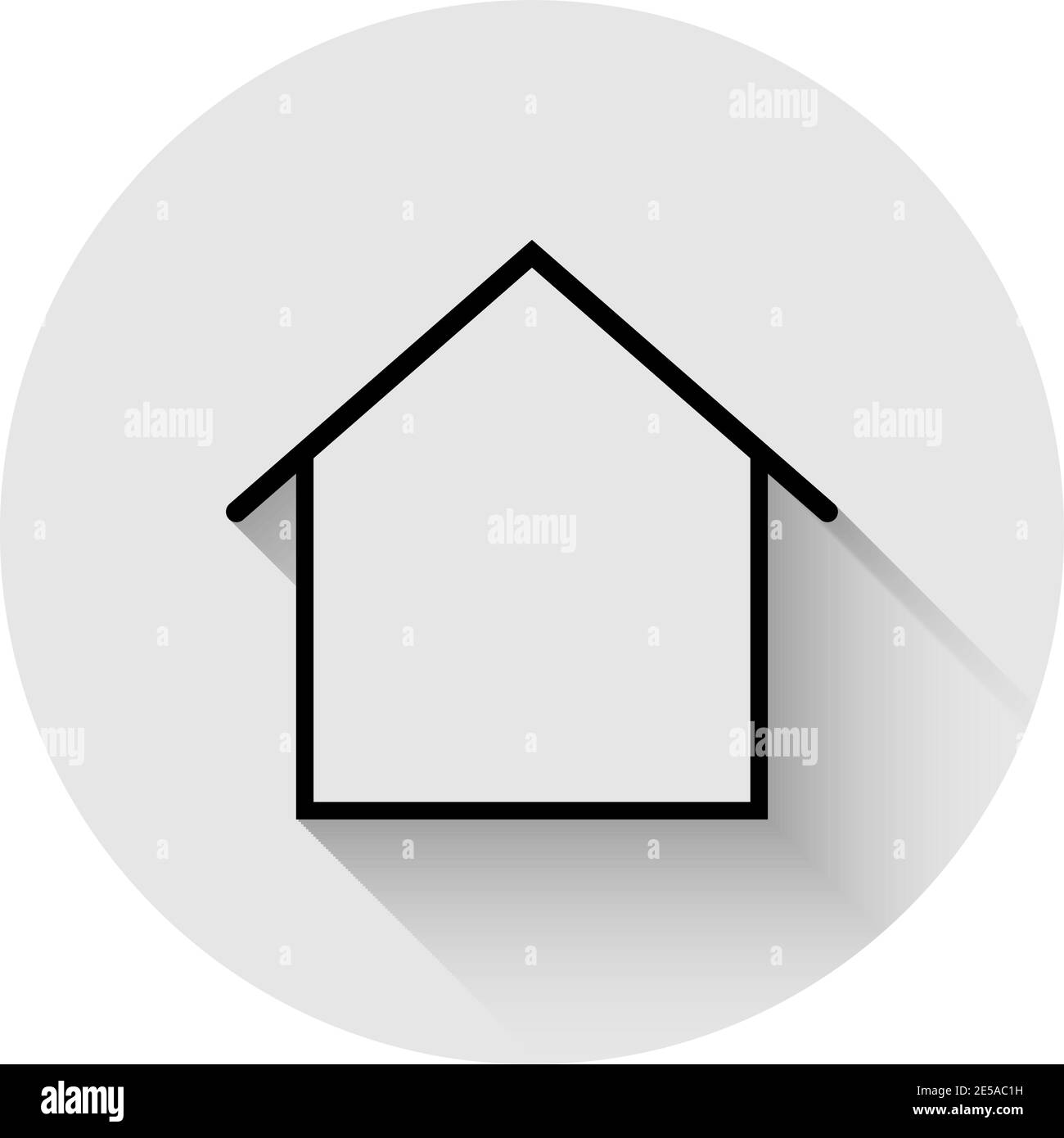 Home - icona vettore. Linea casa con ombra in stile piatto Illustrazione Vettoriale