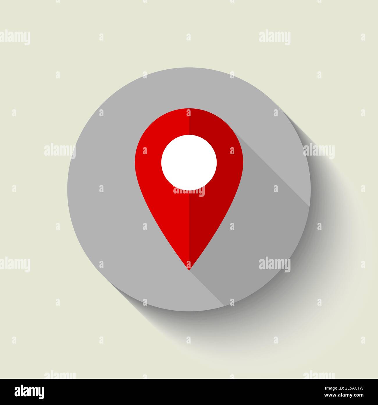 Pin - icona vettore. Pin rosso. Design piatto Illustrazione Vettoriale