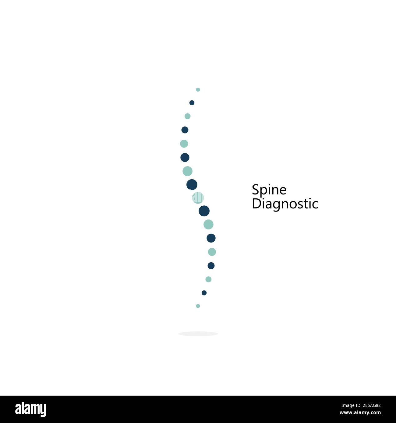 Diagnostica della colonna vertebrale. Icona del vettore della colonna vertebrale nella struttura piatta. Eps10 Illustrazione Vettoriale