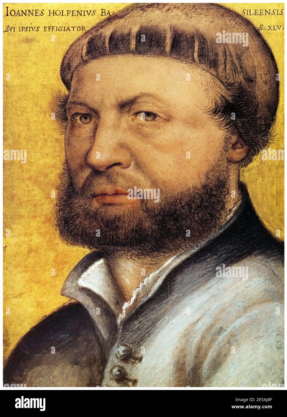 Hans Holbein il giovane (c.1497/98-1543), pittore tedesco, disegno autoritratto, 1542-1543 Foto Stock