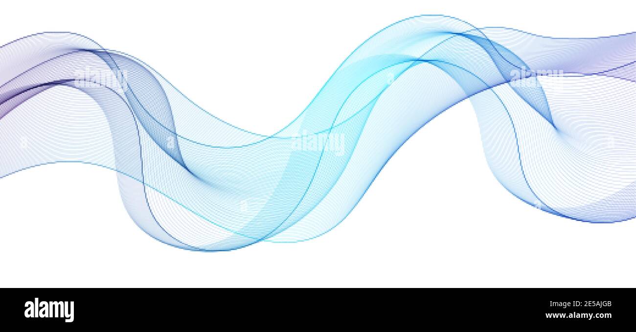 Abstract liscia colore vettore d'onda. La curva di flusso moto blu illustrazione. Progettazione di fumo. Linee vettoriali eps. 10 Illustrazione Vettoriale