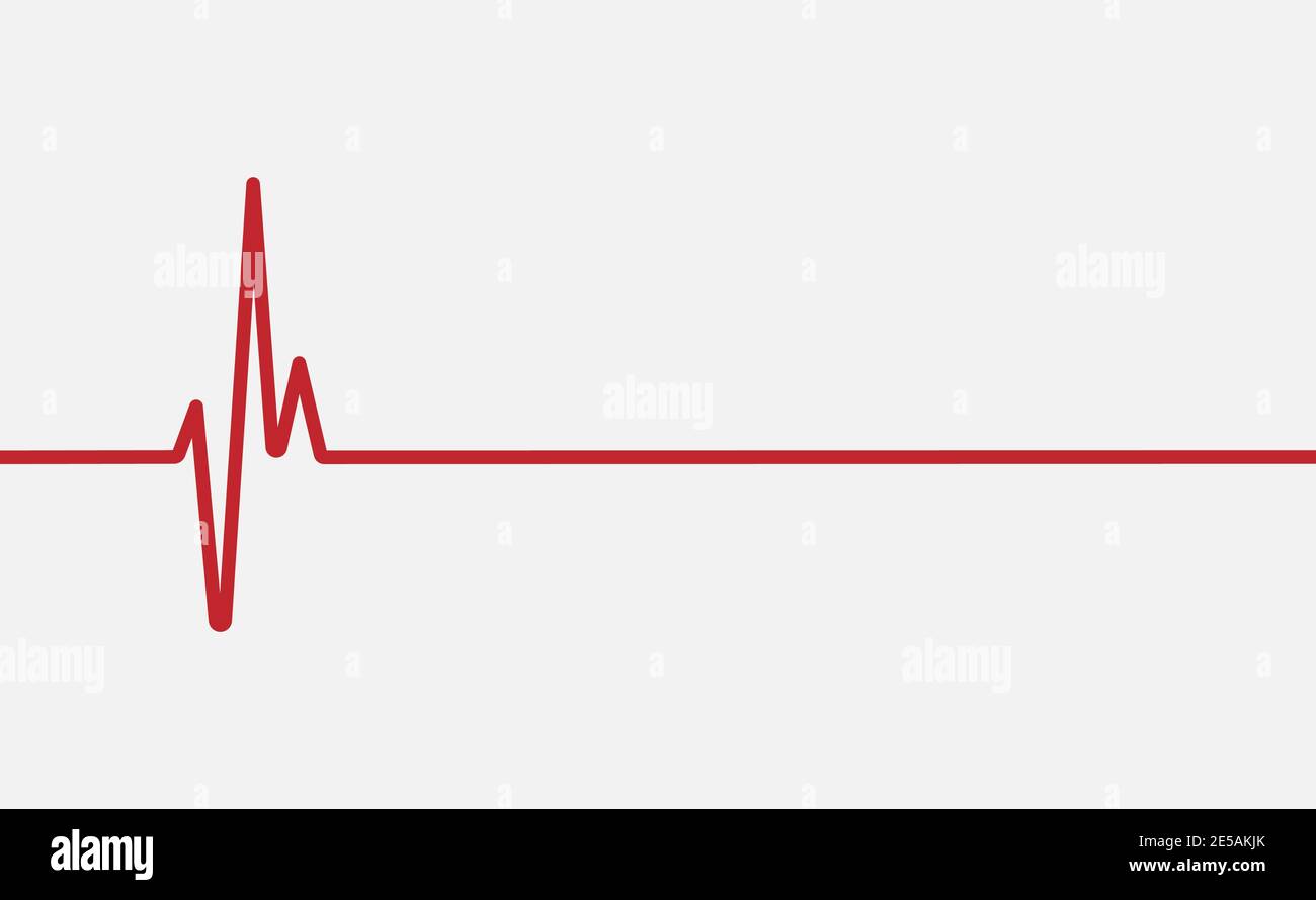 icona della linea heartbeat rossa in design piatto. Eps10 Illustrazione Vettoriale