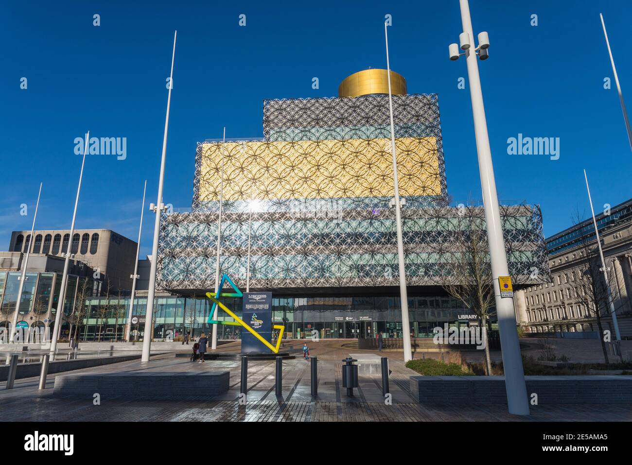 L'impressionante edificio moderno della Biblioteca di Birmingham in Centenary Square, Birmingham, Regno Unito Foto Stock