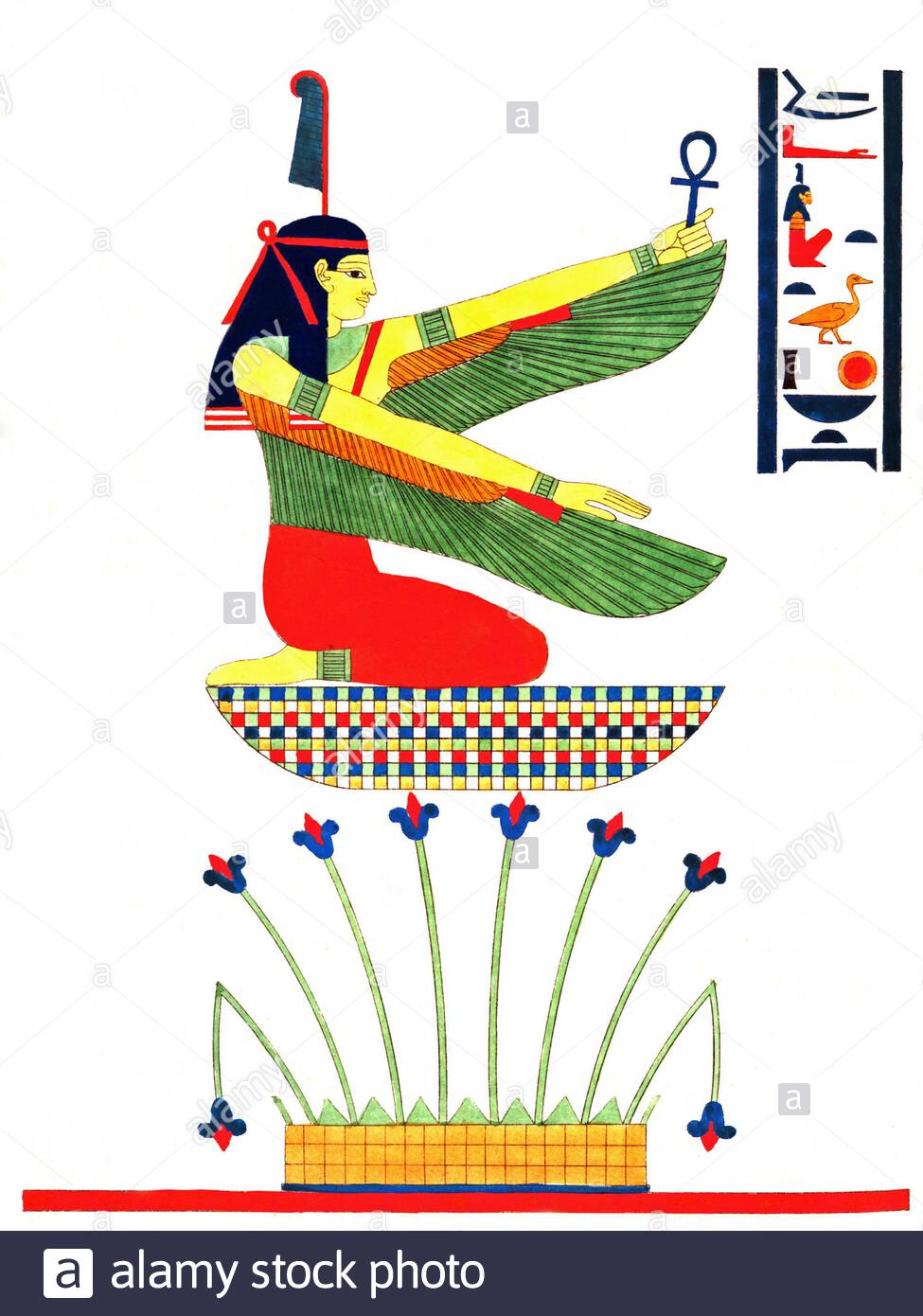 Antico Egitto, Maat, illustrazione d'annata del 1823 Foto Stock