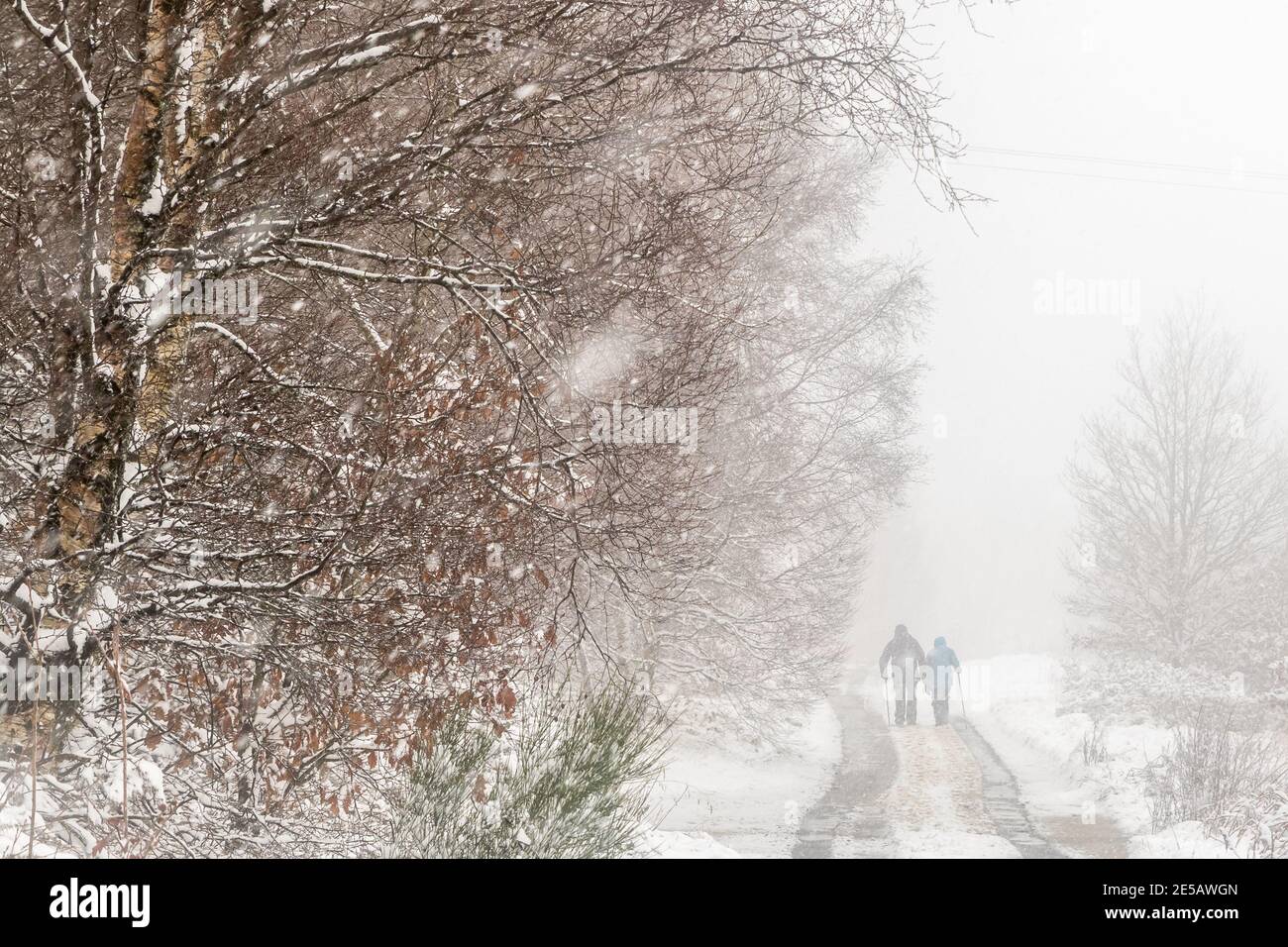 La neve copre le strade, Yorkshire UK Foto Stock