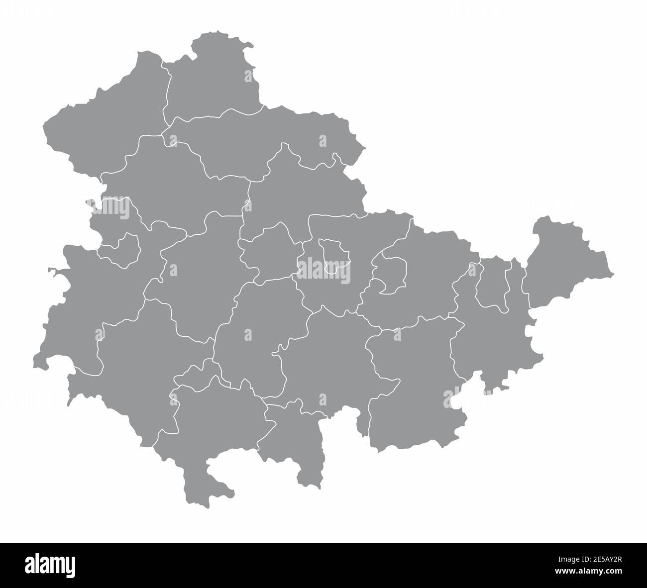 Mappa dei distretti della Turingia Illustrazione Vettoriale