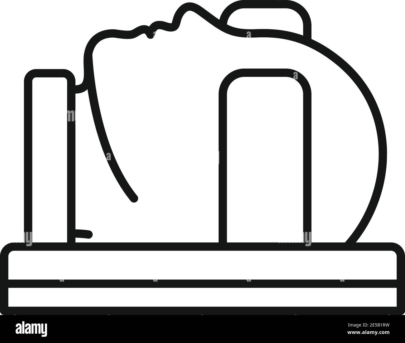 Icona della testa di imaging a risonanza magnetica, stile del contorno Illustrazione Vettoriale