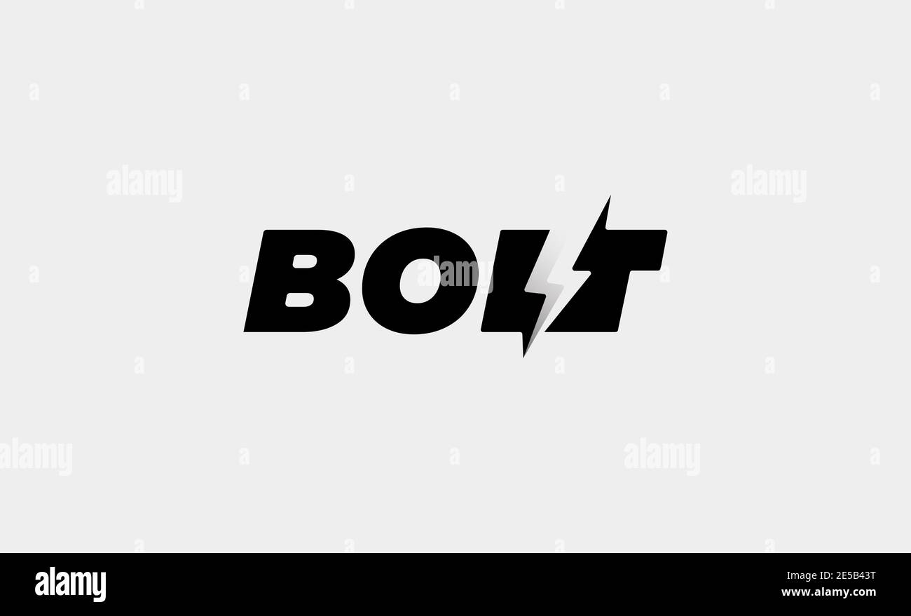Illustrazione dell'icona disegno vettoriale con logo Bolt Foto Stock