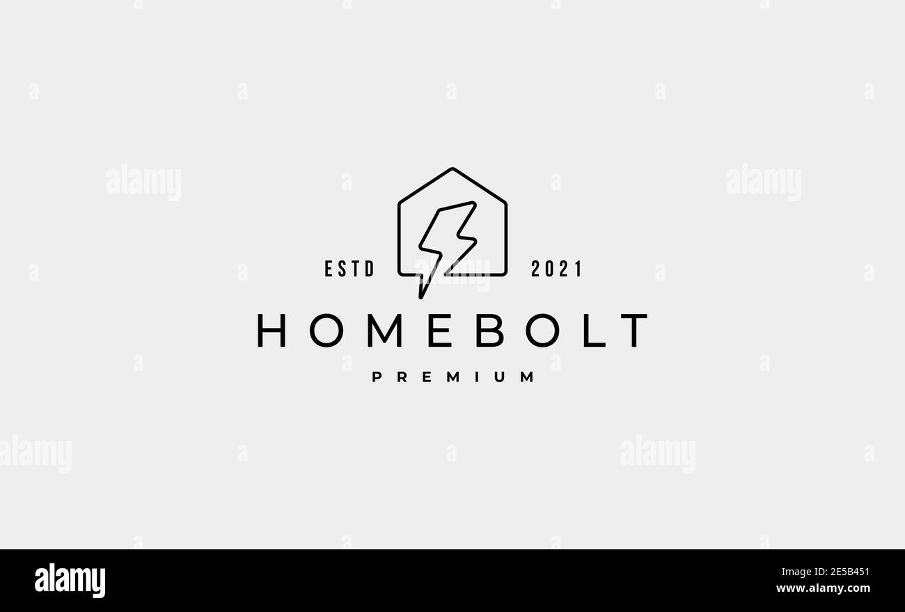Home Bolt Logo Vector Design icona Illustrazione Foto Stock