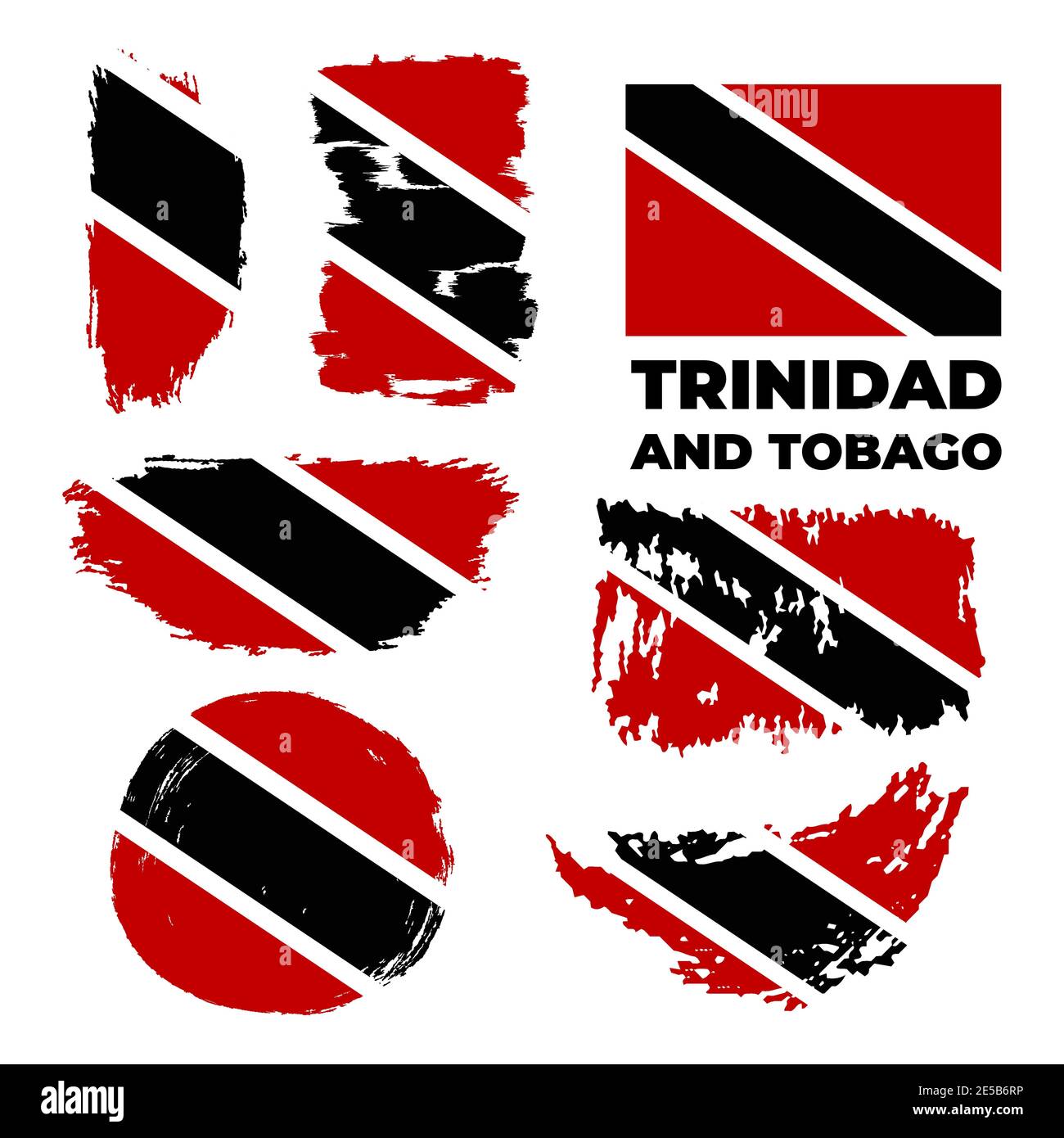 Bandiera di Trinidad e Tobago in mano. Background patriottico. Illustrazione Vettoriale