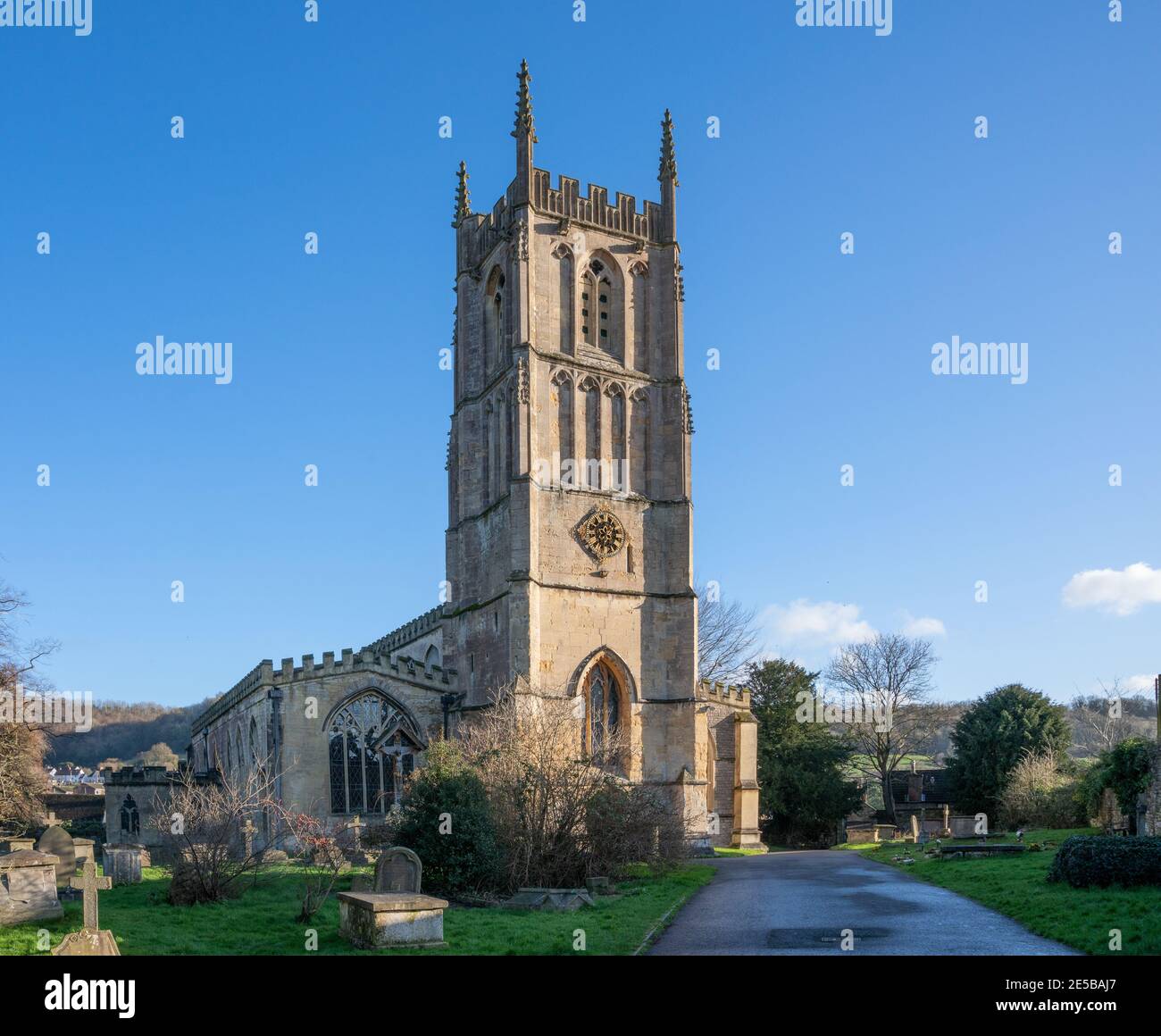 La Chiesa Parrocchiale di Santa Maria la Vergine, Wotton Under Edge, il Cotswolds, Inghilterra, Regno Unito Foto Stock