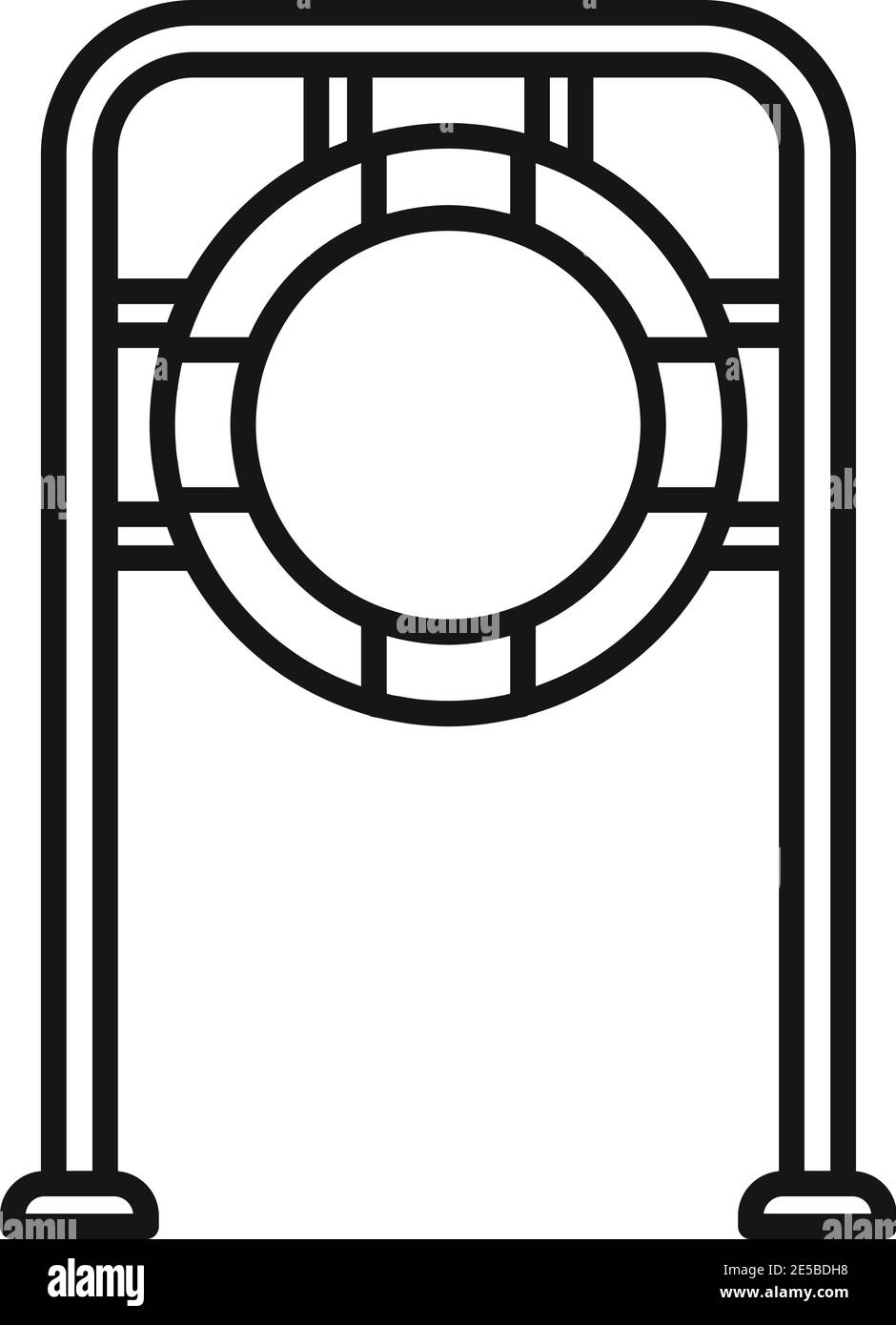 Icona del cerchio di addestramento del cane, stile del contorno Illustrazione Vettoriale