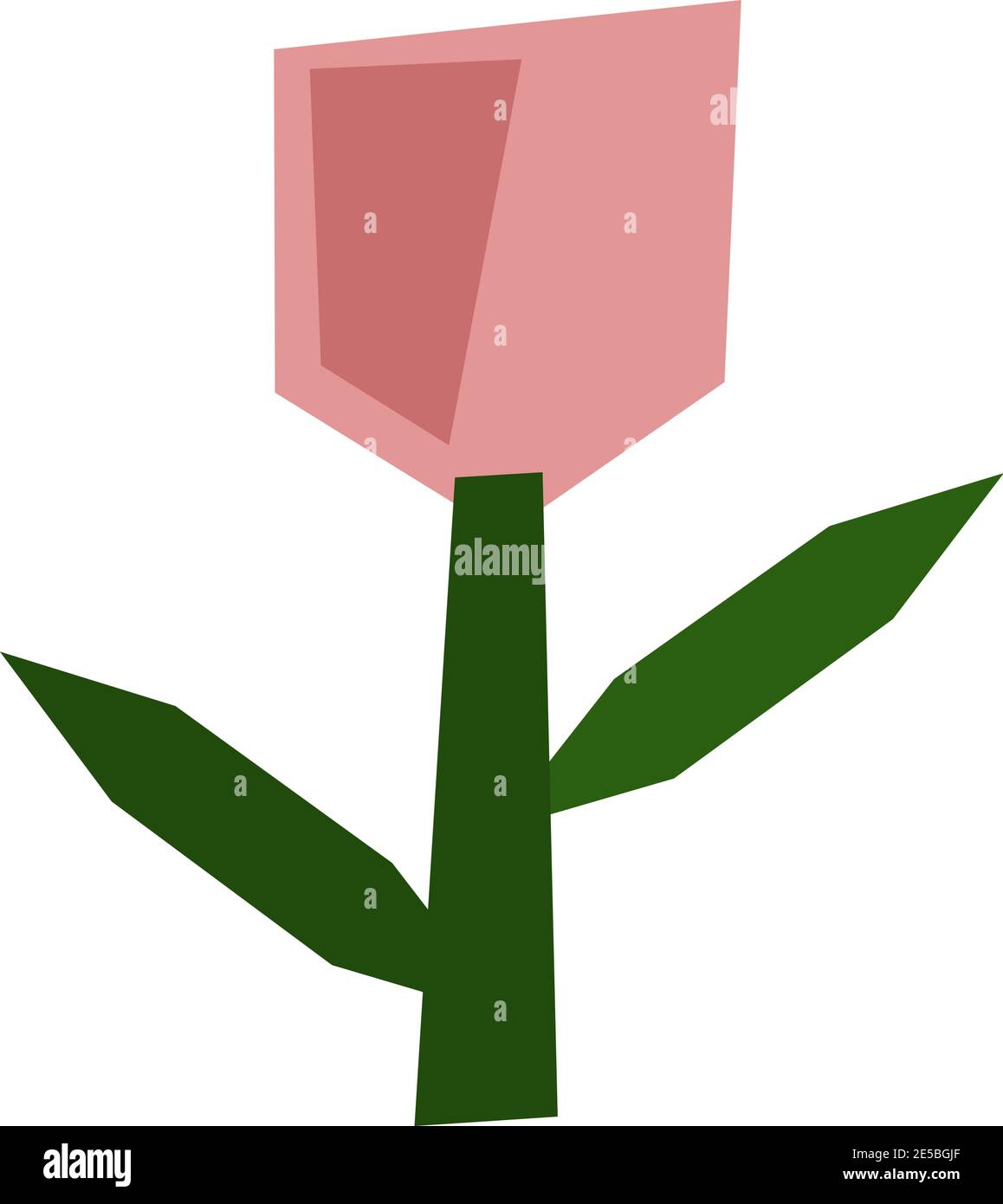 Vettore stilizzato cristallo fiore tulipano primavera. Geometria illustrazione art. Poligonale decorativo geometrico estate immagine floreale per il saluto Valentine card Illustrazione Vettoriale