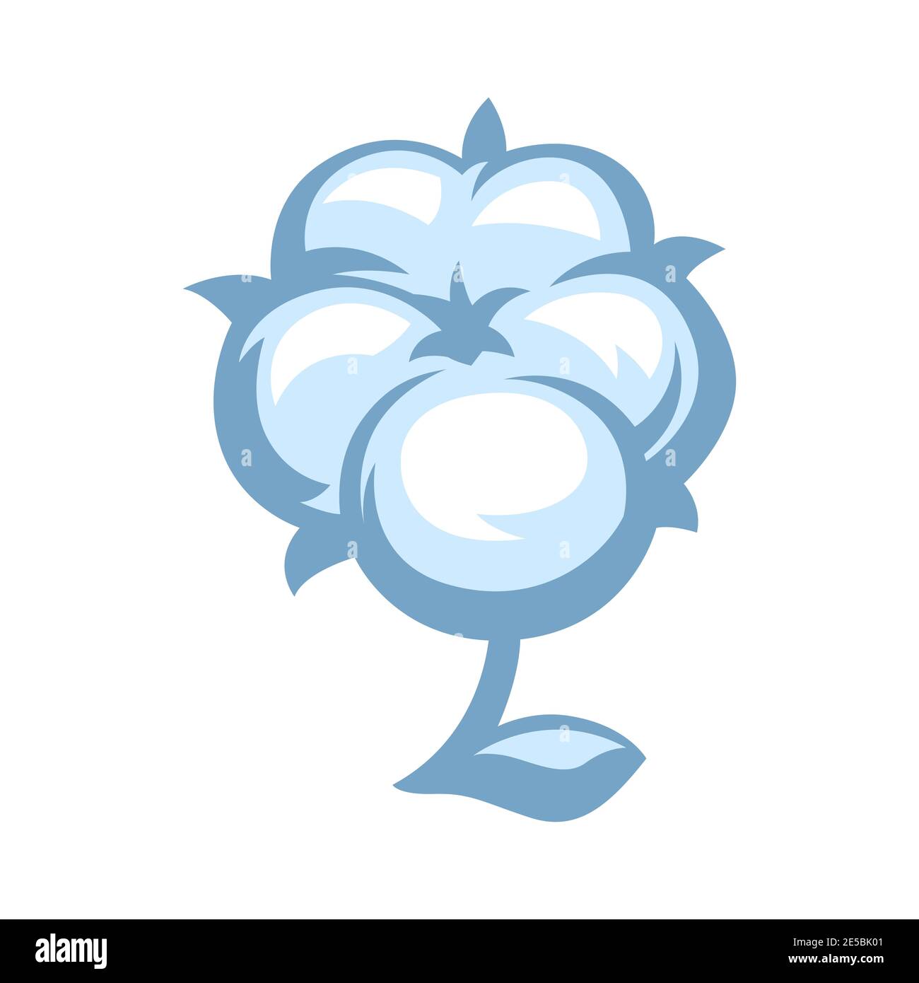 Immagine di ramoscello con batuffoli di cotone. Illustrazione Vettoriale