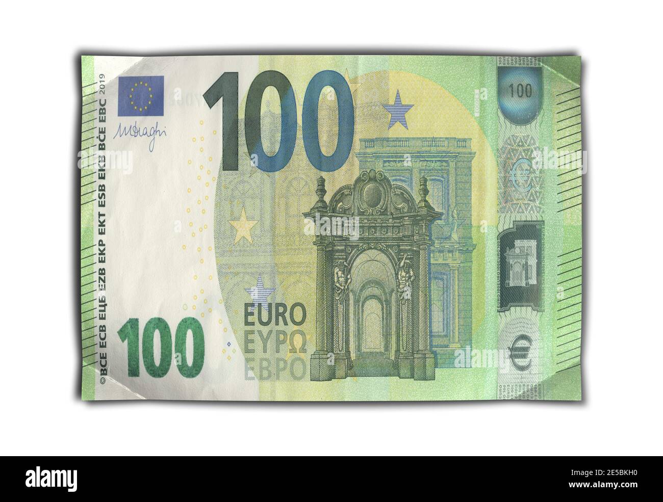 Fan della carta moneta, banconote da 100 euro. Gut out foto Europa, Germania, valuta dell'Unione europea, ritaglio, simbolo dell'euro Foto Stock