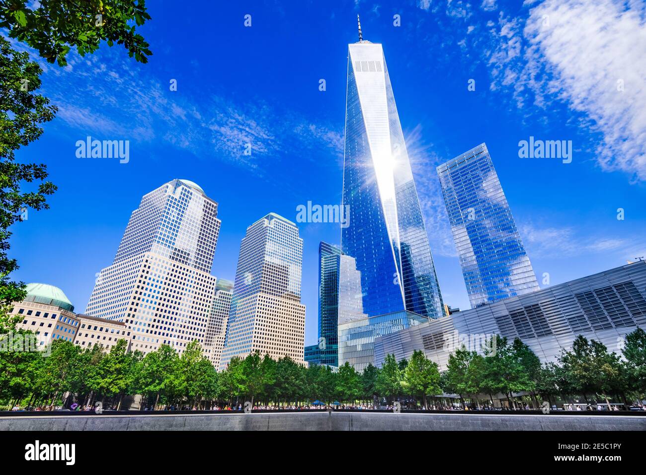 New York City, USA - skyline di Manhattan con One World Trade Center Tower (nota anche come Freedom Tower) Foto Stock