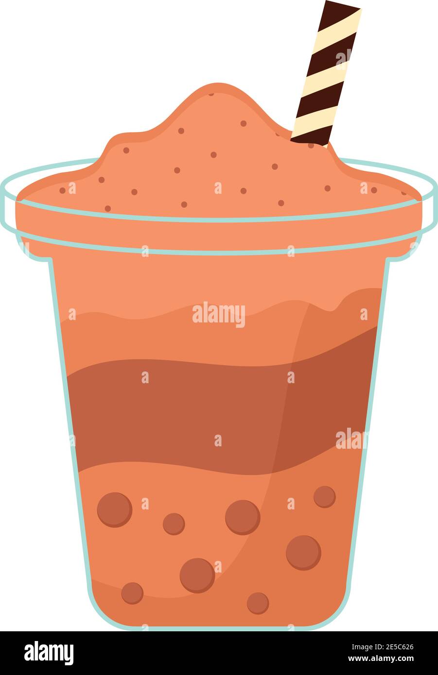 bevanda asiatica taiwanese di colore arancio e bolle Illustrazione Vettoriale