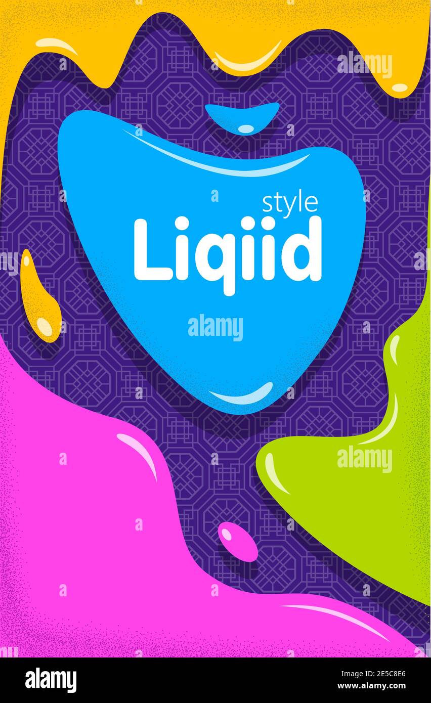 Banner colorato con design in stile liquido Illustrazione Vettoriale