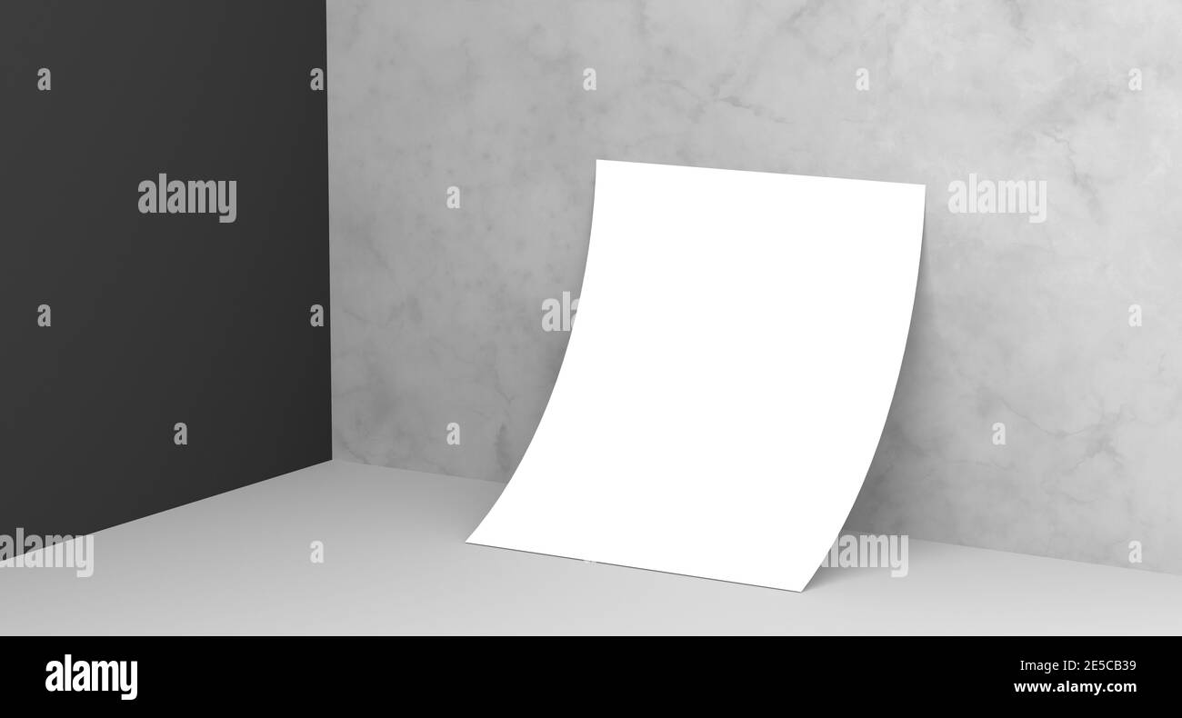 Modello in bianco della lettera della copertina contro lo sfondo moderno, lussuoso, concreto della presentazione mockup Foto Stock