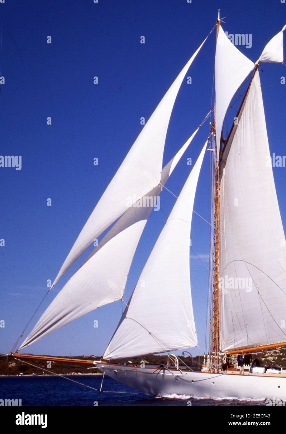 Costa Smeralda, Sardegna, Italia. Veteran Boat Rally 2003 (scansionato da Fujicromi Provia) Foto Stock