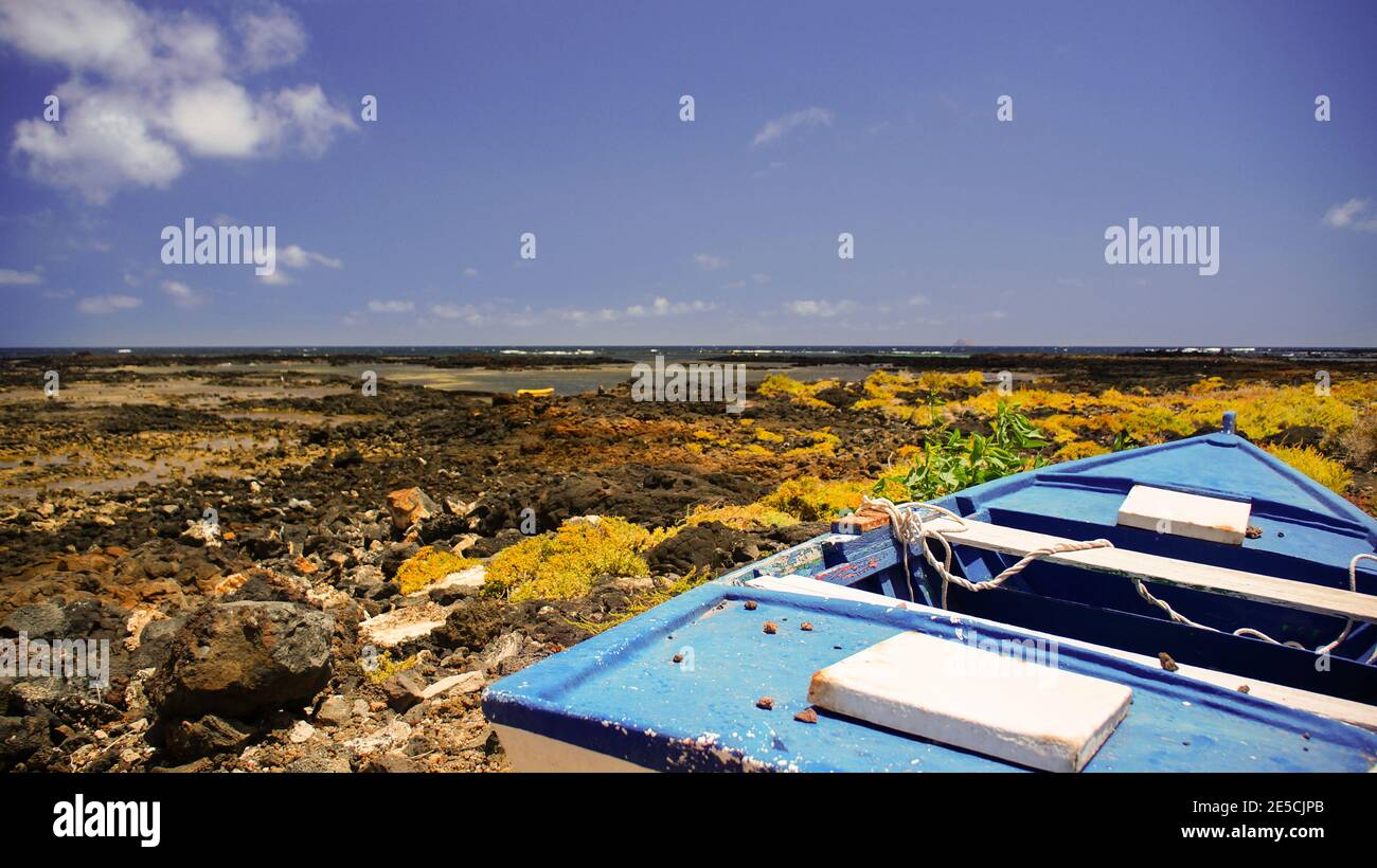 A Orzola, Lanzarote, Isole Canarie Foto Stock