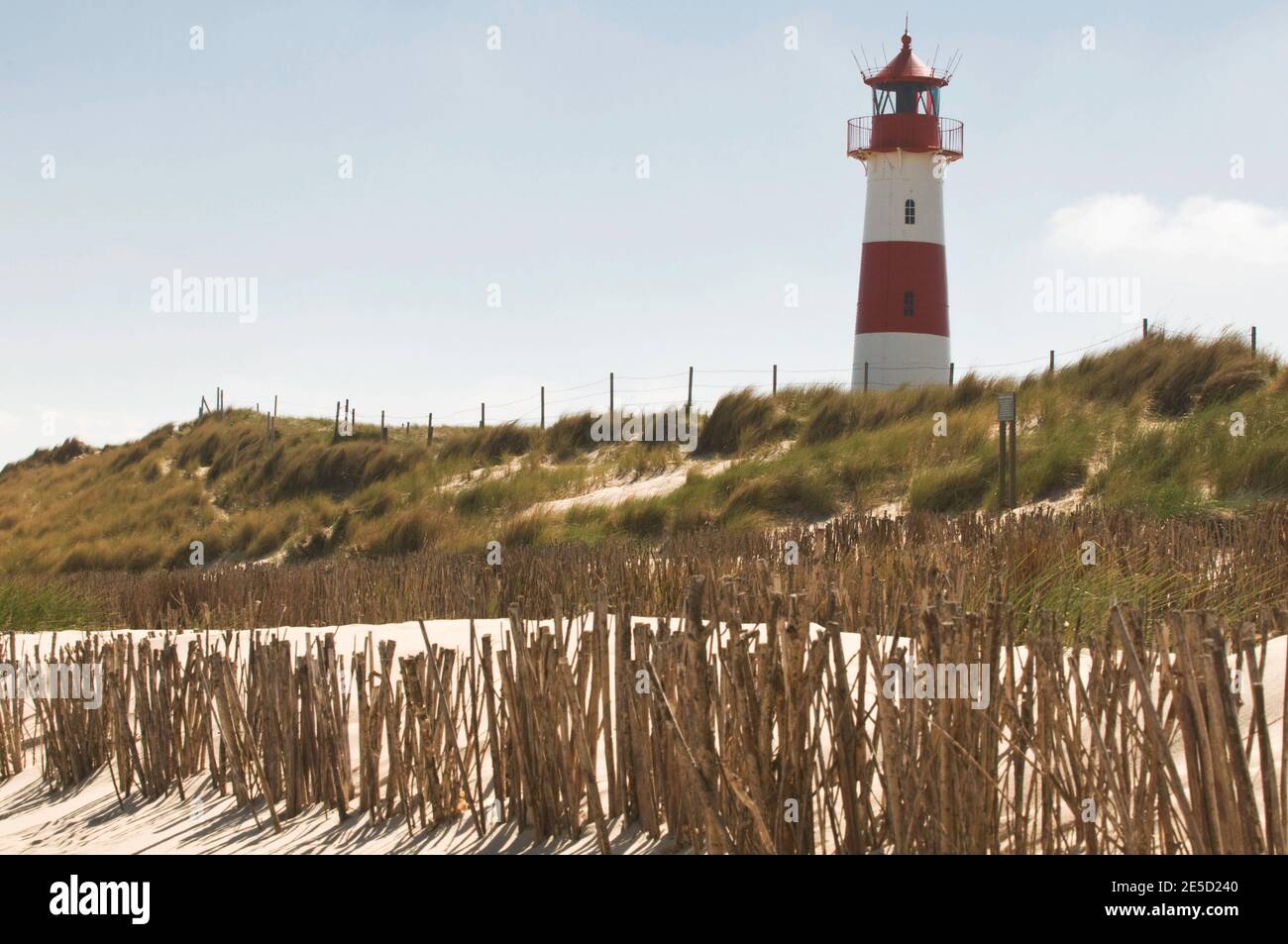 Faro sulla spiaggia, a Sylt, Germania. Foto Stock