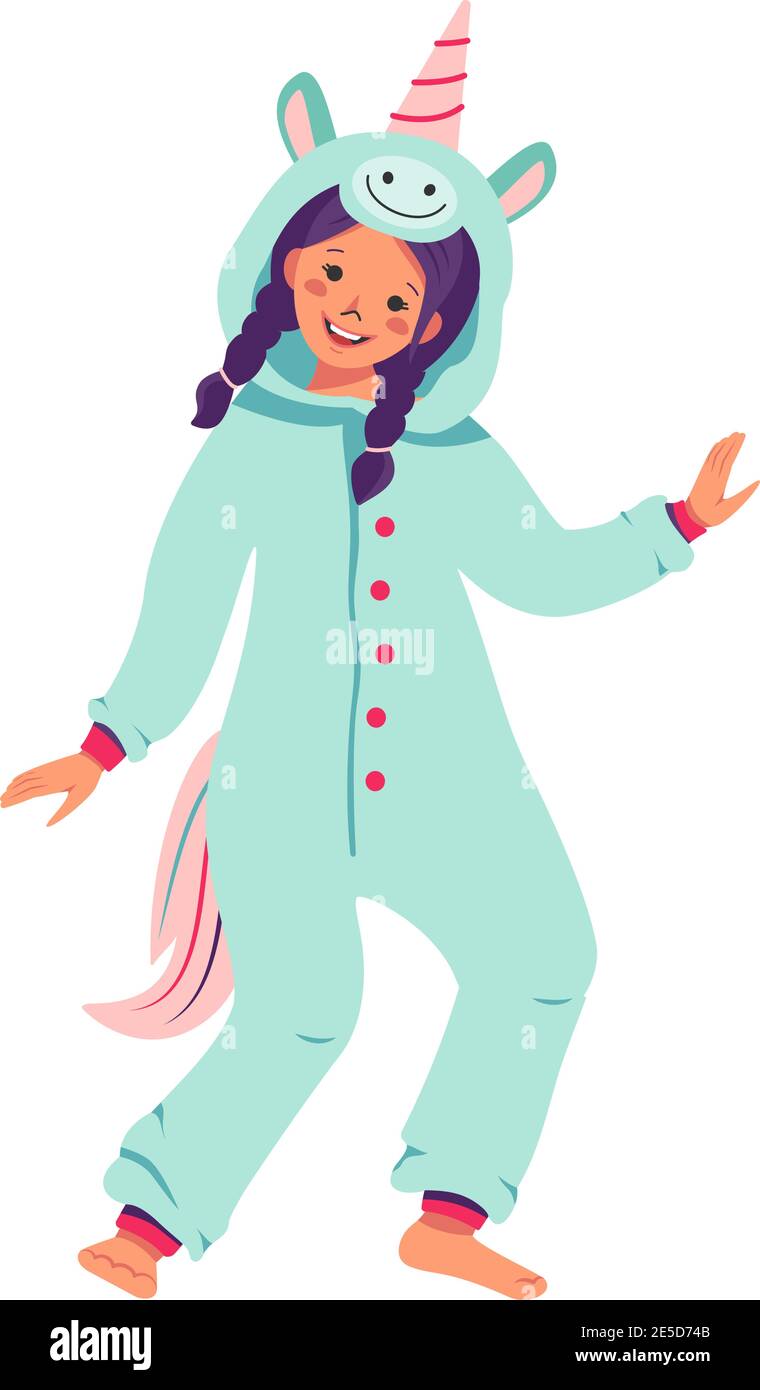 Ragazza in costume di carnevale unicorno Immagine e Vettoriale - Alamy
