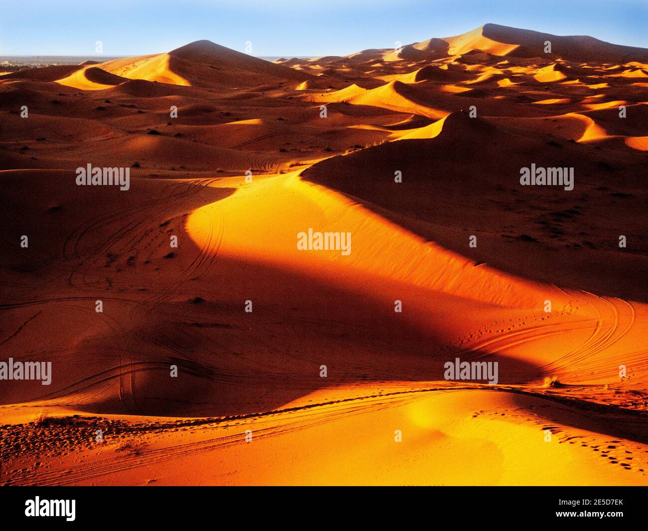 Le dune di sabbia del deserto del Sahara, Marocco Foto Stock