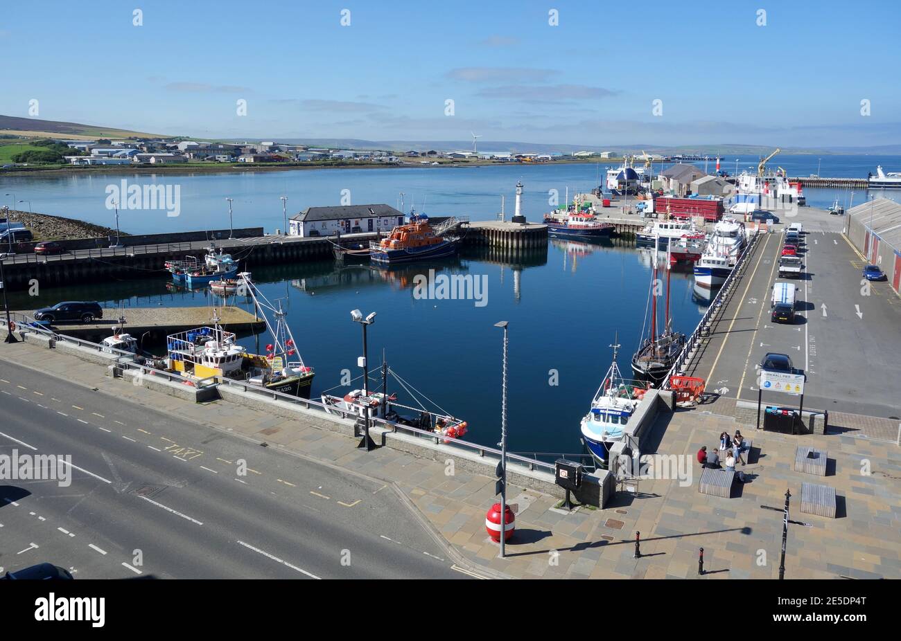 Kirkwall Harbour, Kirkwall Harbour, Orkney Islands, Scozia, Regno Unito Foto Stock