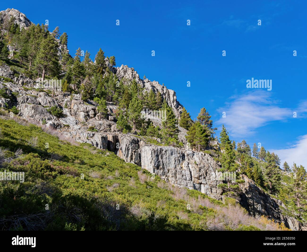 Vista ad alto angolo di alcuni paesaggi intorno all'area del Lago Tahoe In Nevada Foto Stock