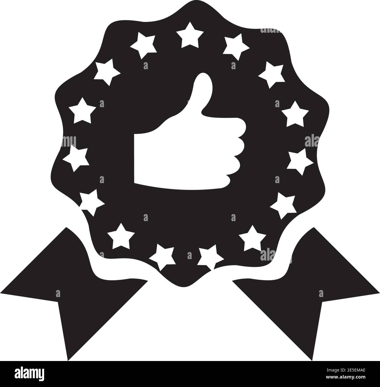 logo di buona tariffa con il pollice mano su modello vettoriale di disegno Illustrazione Vettoriale