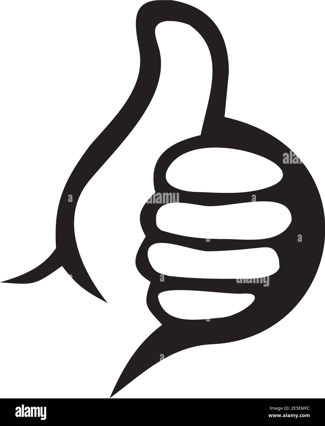 logo di buona tariffa con il pollice mano su modello vettoriale di disegno Illustrazione Vettoriale