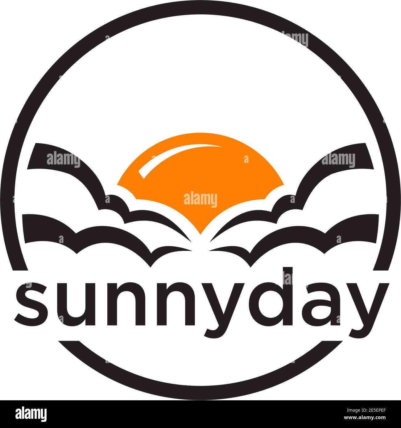 Modello vettoriale per il design del logo Sunny Day Illustrazione Vettoriale