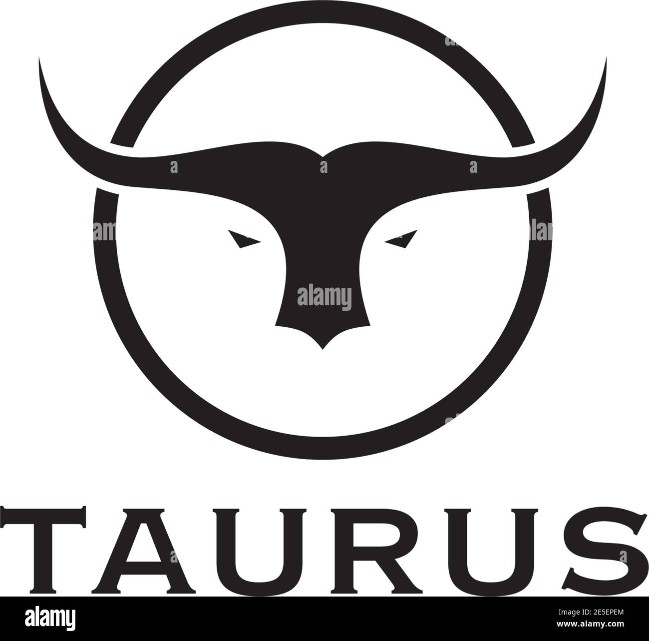 Modello vettoriale per il design del logo della testa Taurus Illustrazione Vettoriale