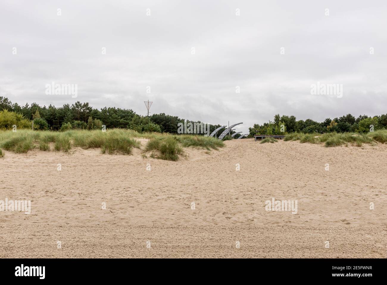 Confine tedesco-polacco a ovest di Świnoujście, noto come Swinemünde in tedesco, sulla costa baltica Foto Stock