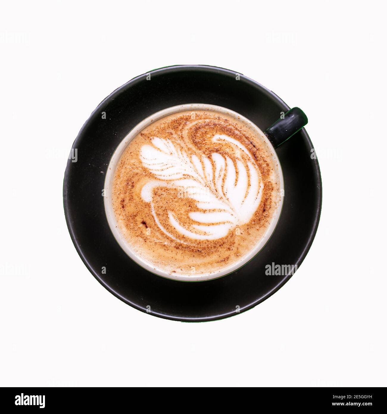 Panetteria e caffè diversi tipi di prodotti da caffè con bianco sfondo Foto Stock