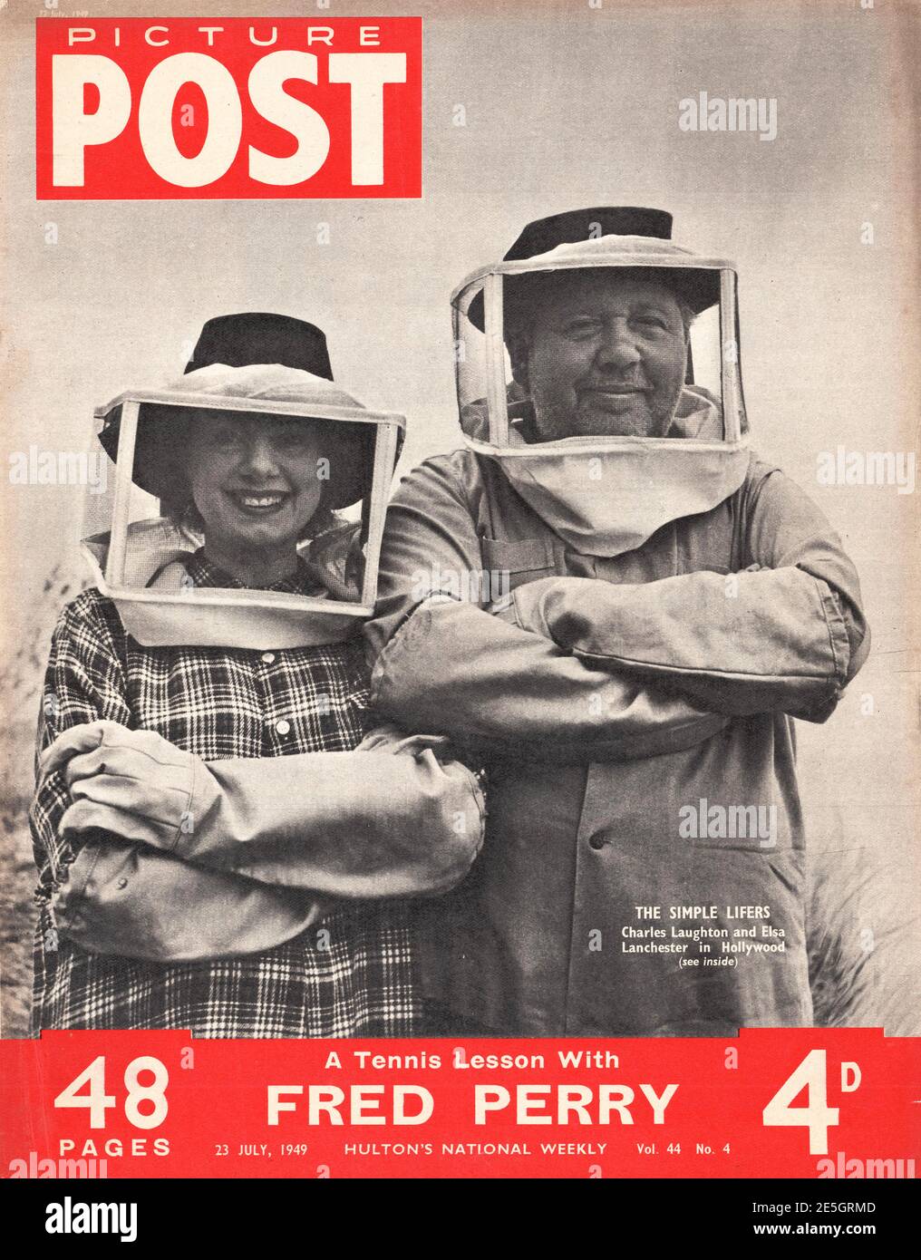 1949 Picture Post copertina anteriore Charles Laughton ed Elsa Lanchester Foto Stock