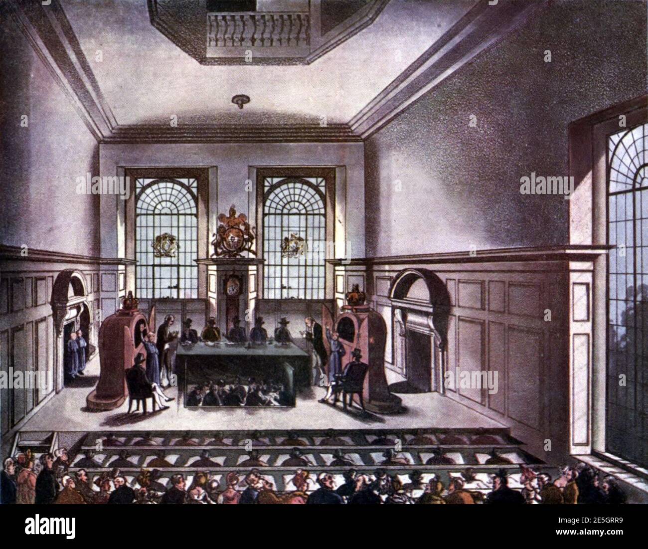 Microcosmo di Londra Plate 053 - Lotteria disegno, Sala Cooper (tono). Foto Stock