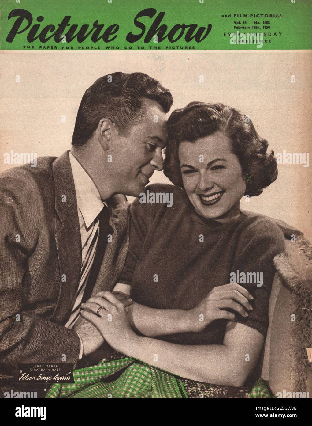 1950 Picture Show Larry Parks Foto Stock