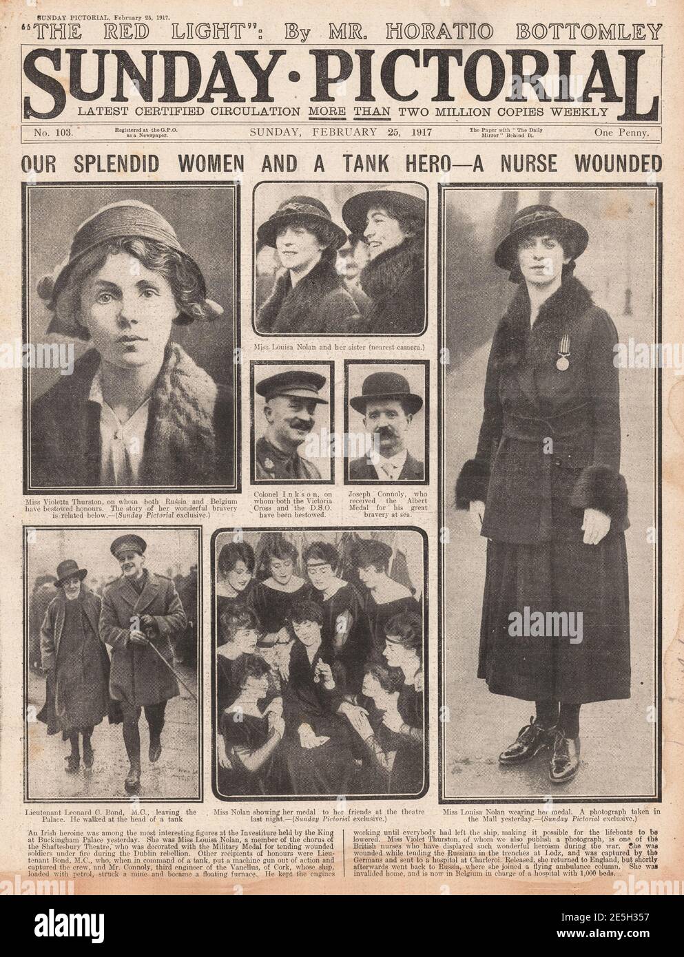 1917 Domenica donne pittoriche onorate per lavoro di guerra Foto Stock