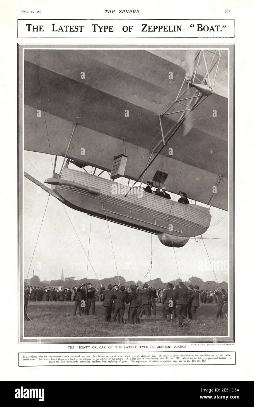 1913 la barca sferica di un veliero zeppelin Foto Stock