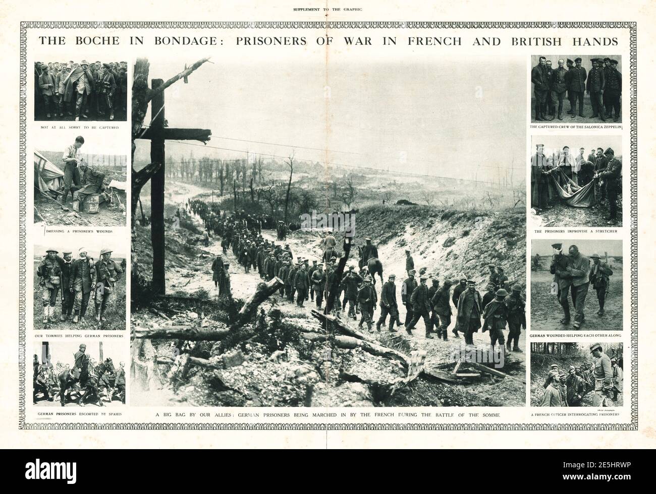 1916 i prigionieri di guerra della Germania grafica sulla Somme Foto Stock