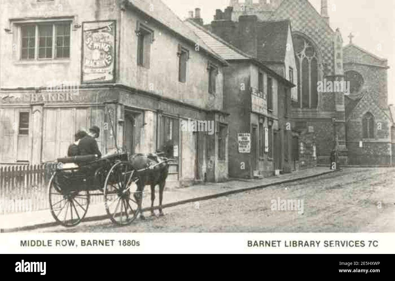 Fila centrale, chipping Barnet 1880s. Foto Stock