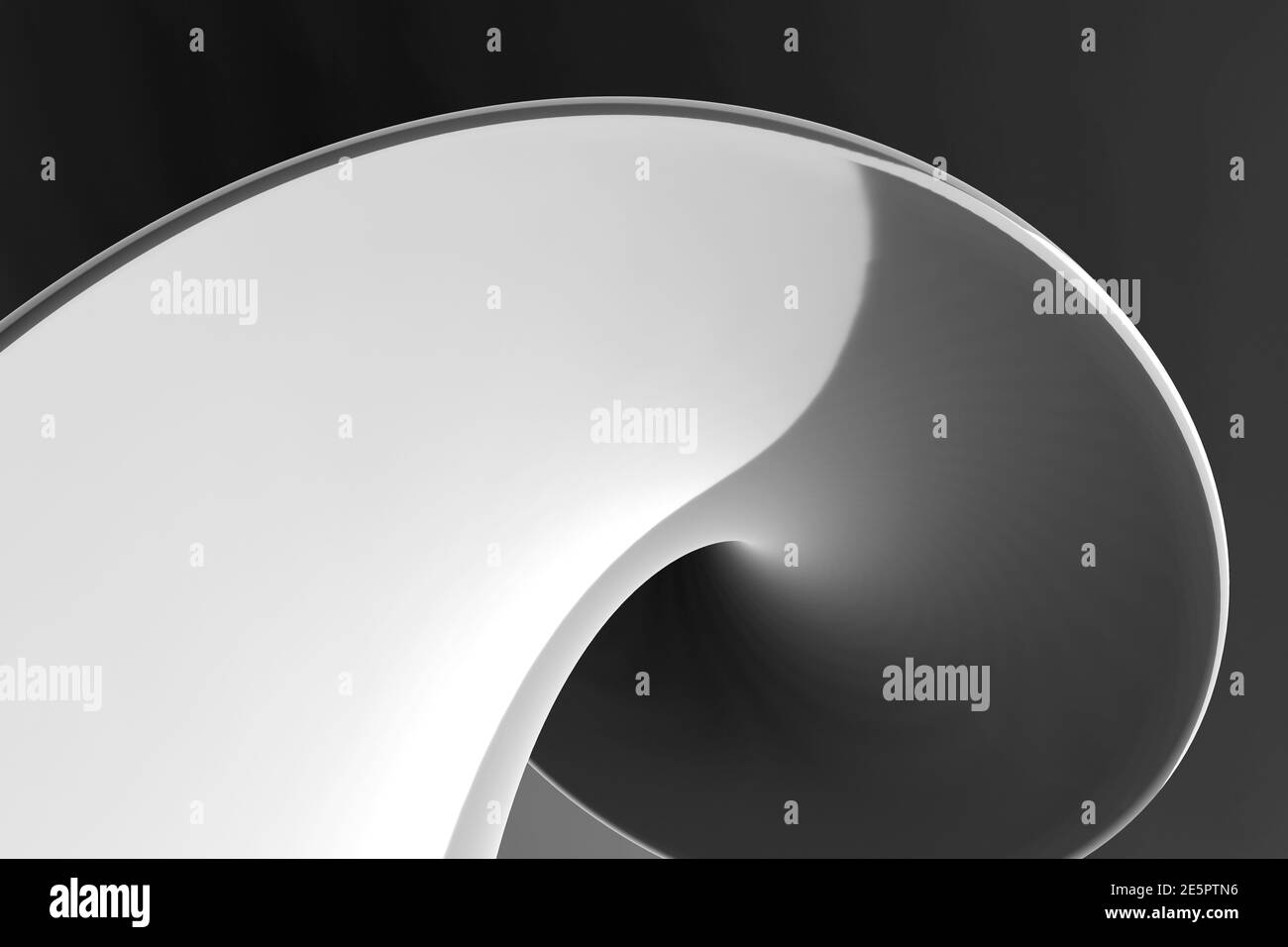 Il computer astratto bianco timido ha generato una forma d'onda distorta 3D - bianco e nero Foto Stock