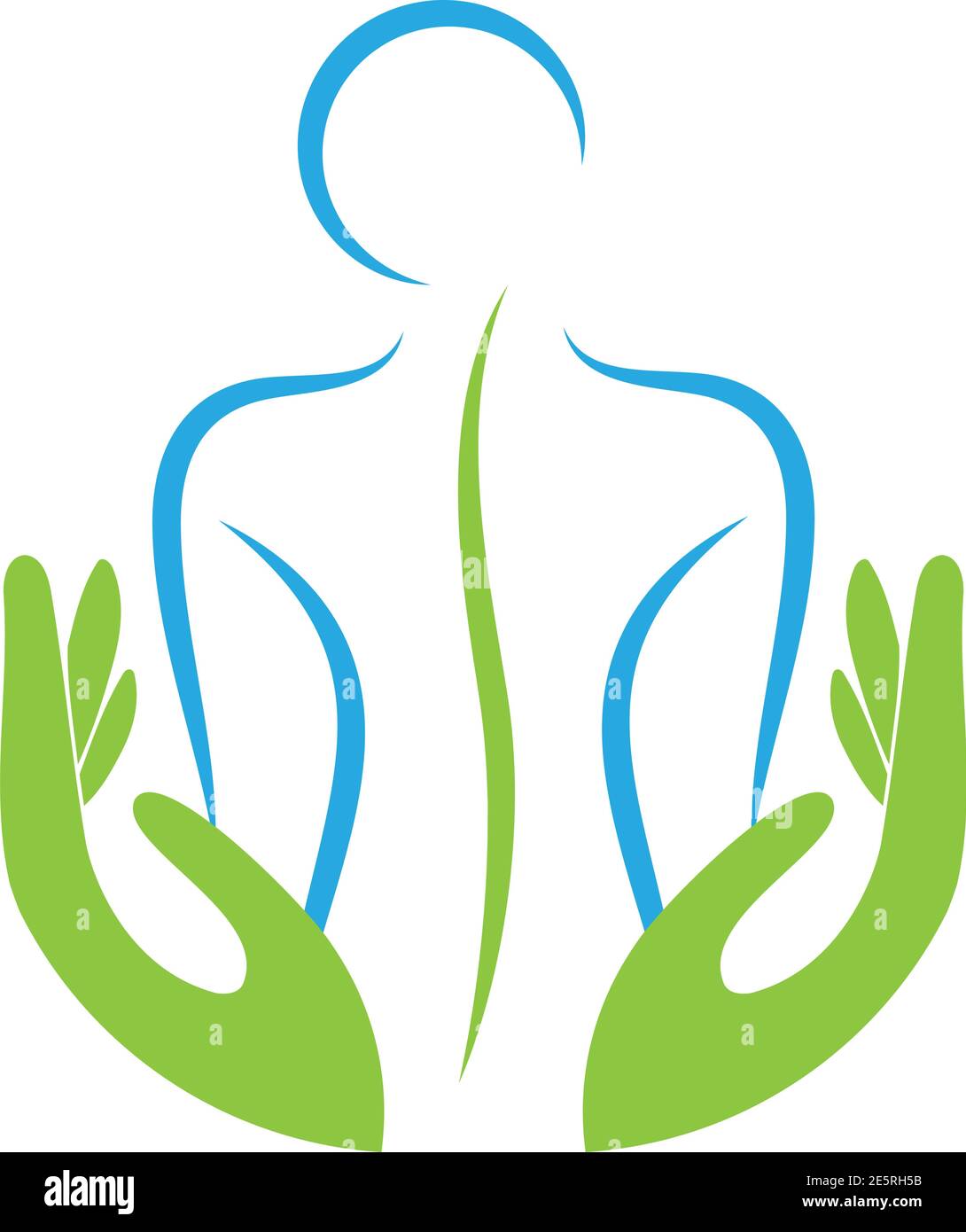 Persona, due mani, ortopedia, Chiropractor, Logo Illustrazione Vettoriale