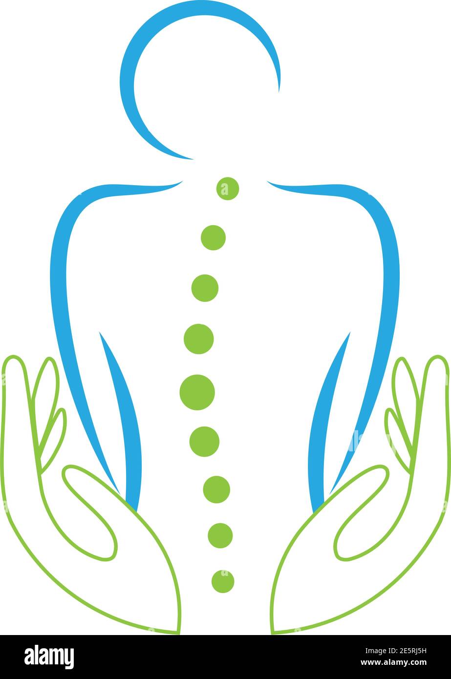 Persona, due mani, ortopedia, Chiropractor, Logo Illustrazione Vettoriale