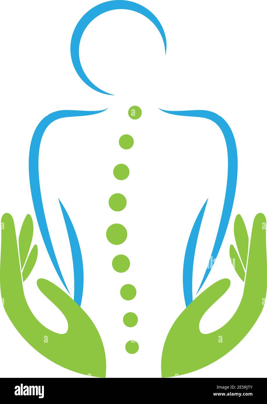 Persona, due mani, ortopedia, Chiropractor, Logo Illustrazione Vettoriale