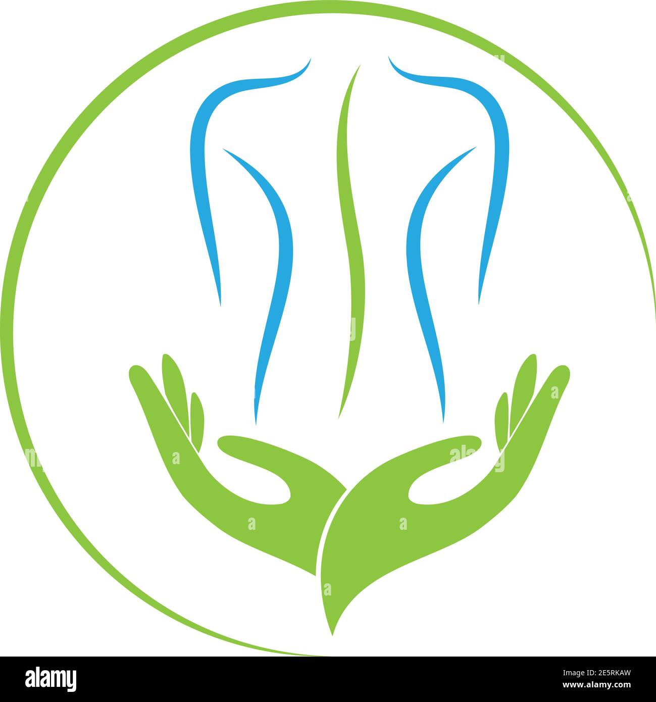 Persona, due mani, ortopedia, Chiropractor, Logo Illustrazione Vettoriale