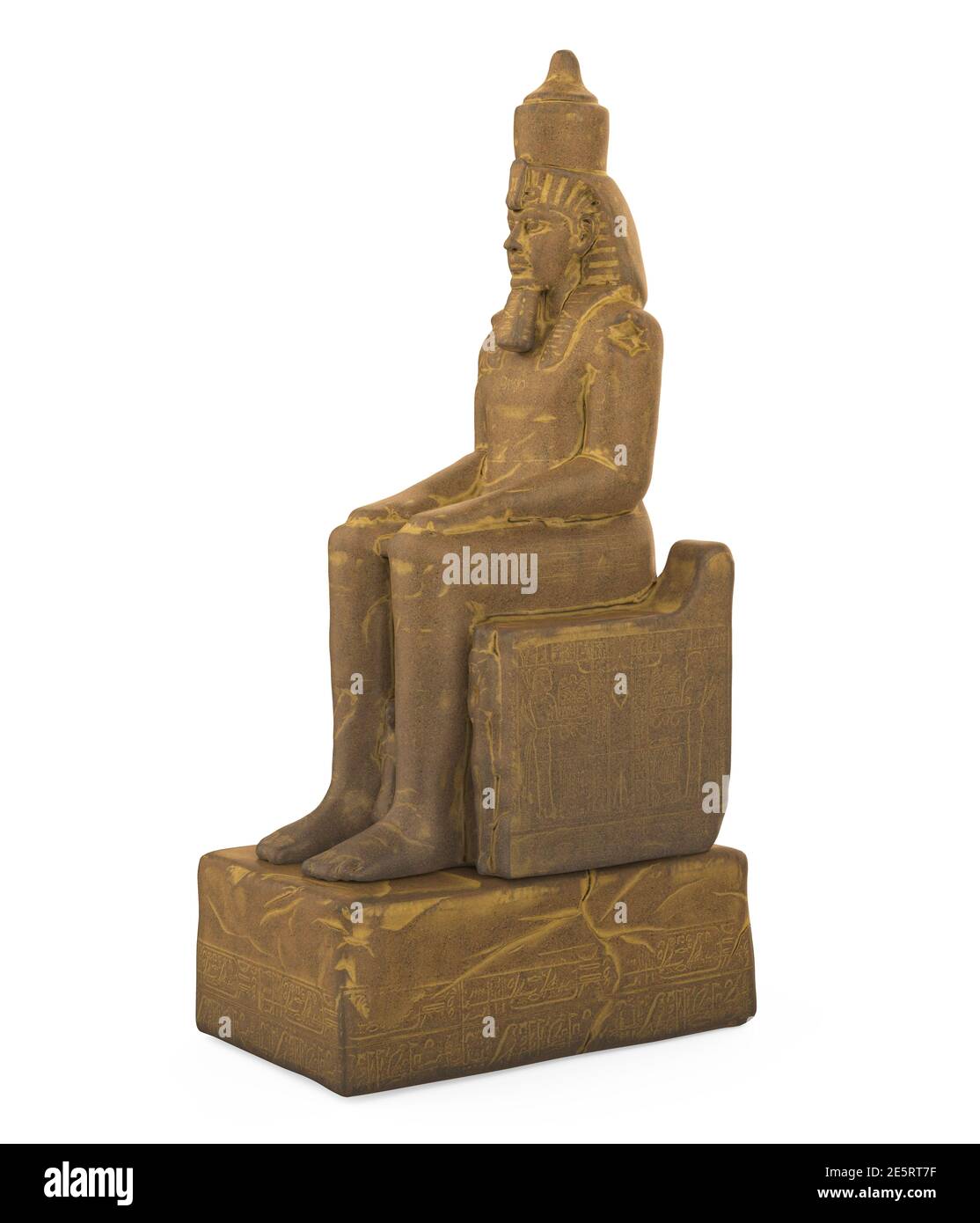 Statua del faraone egiziano isolato Foto Stock